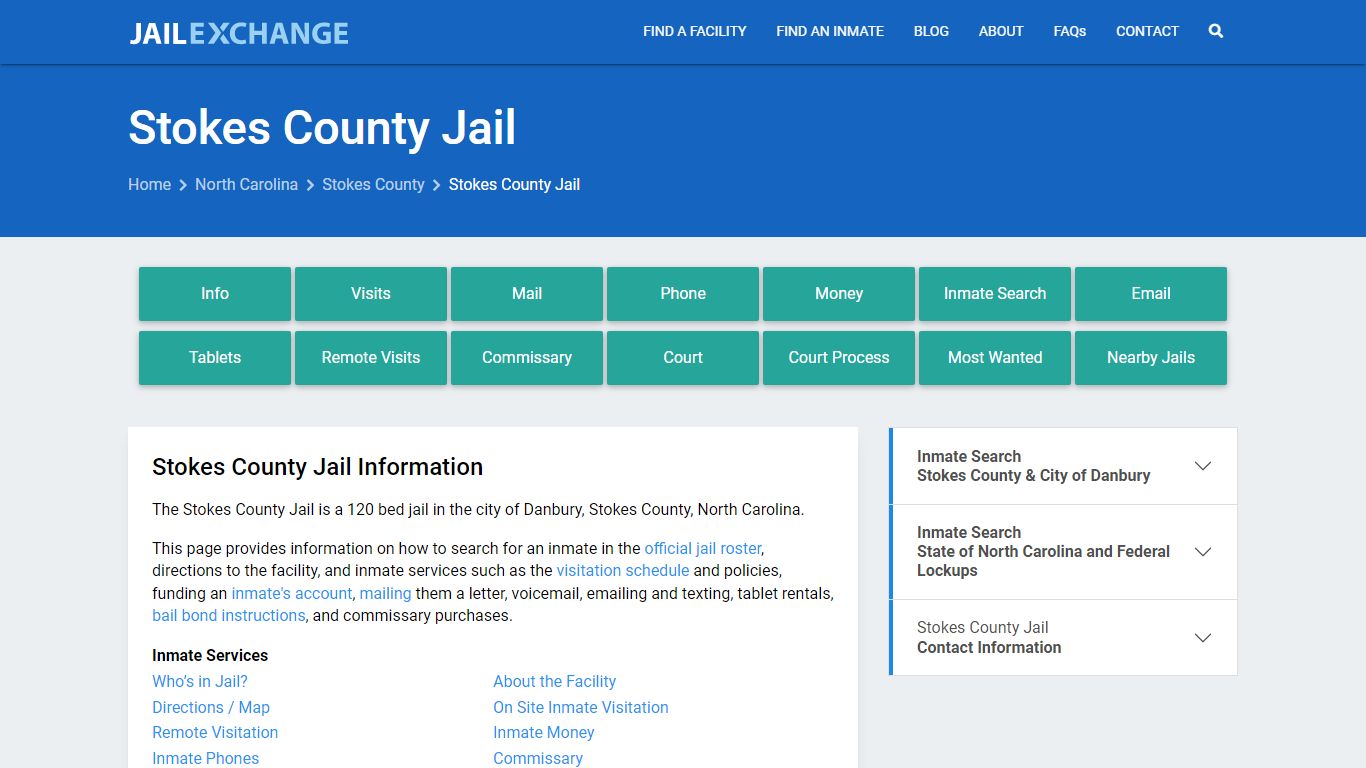 Stokes County Jail, NC Inmate Search, Information